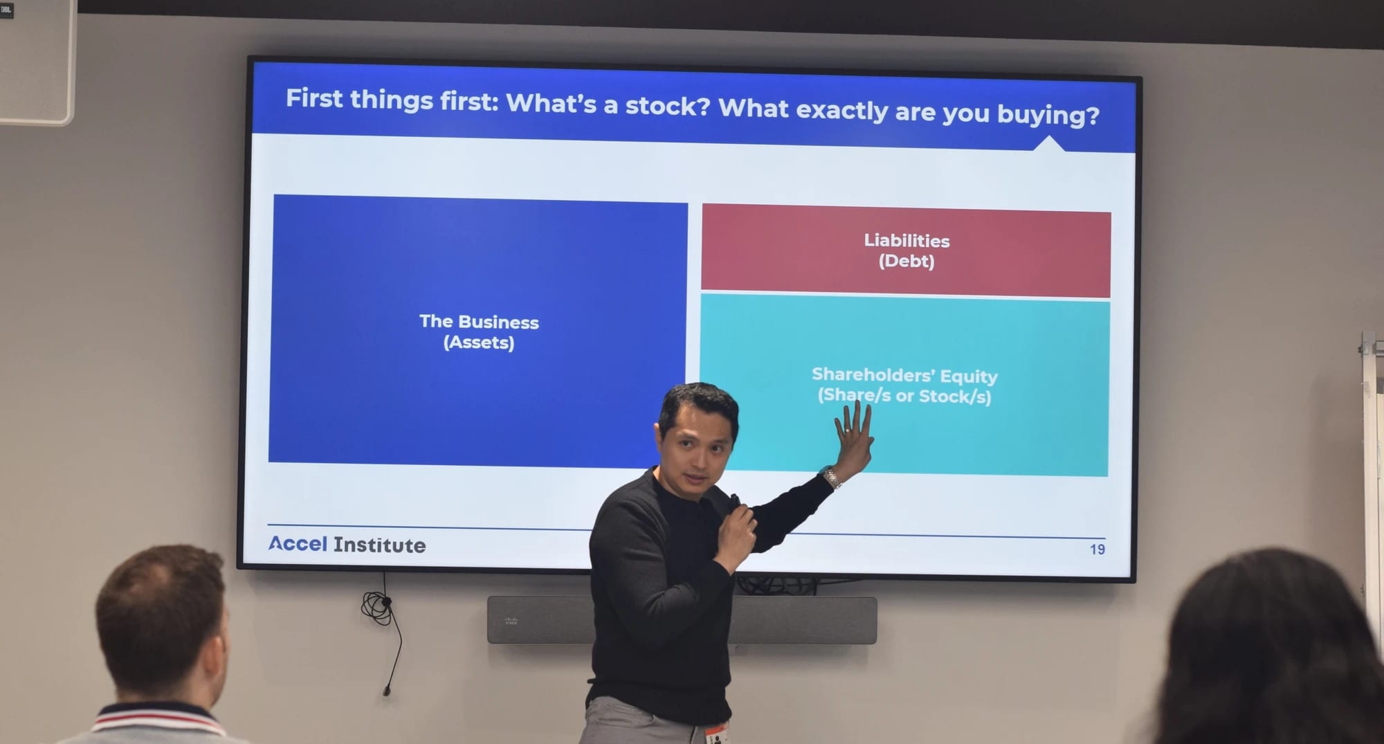 Accel Institute Founder Anthony De Guzman teaching Fundamentals of Investing